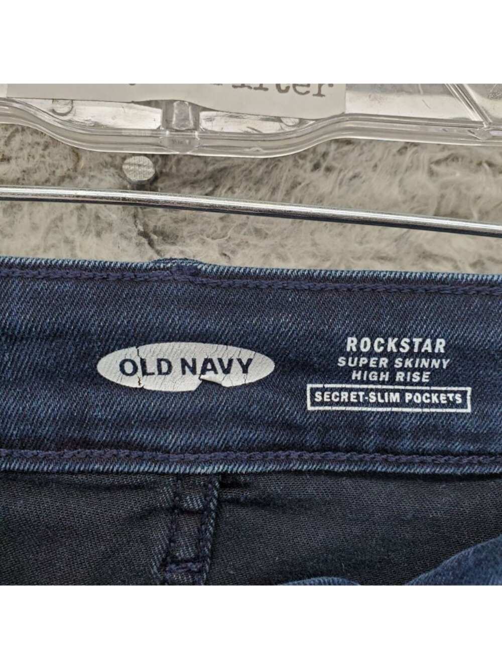 Old Navy Jeans Womens 10 Blue Rockstar Super Skinny High Rise Slim Pockets - Picture 2 of 11